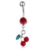 Belly Rings Fashion Peach Cherry Fruit Rhinestone