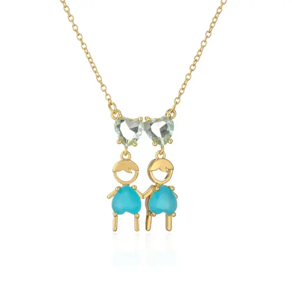 Wholesale Elegant Cute Heart Shape Copper Plating Inlay Zircon 18k Gold Plated Pendant Necklace