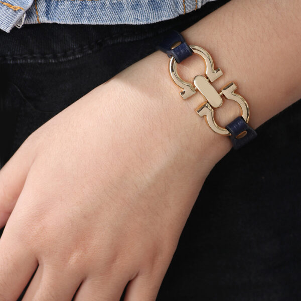 Wholesale PU leather alloy geometric leather personalized bracelet