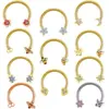 Wholesale 1 Piece Nose Rings & Studs Casual Star Flower Stainless Steel Copper Rhinestones Zircon