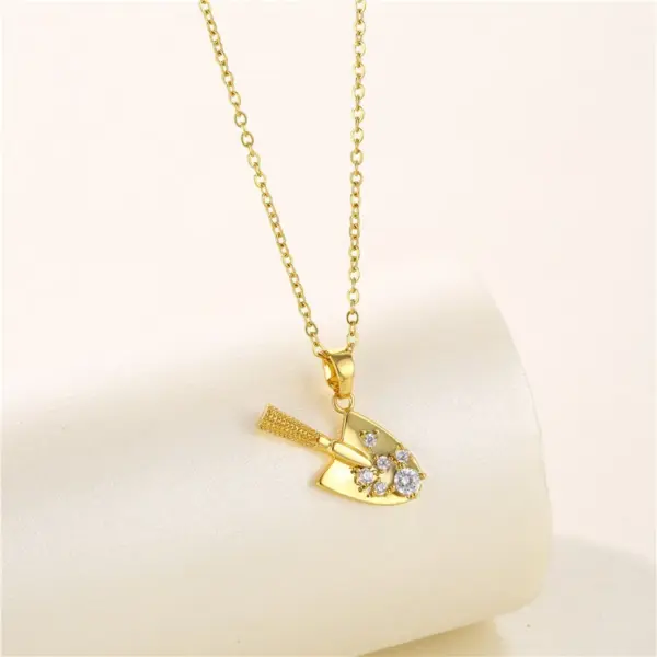 Wholesale Water Plating Vacuum Plating Real Gold Plated 18K Gold Geometric Circle Flower 304 Stainless Steel Titanium Steel Artistic Waterproof Non Tarnish 201 Stainless Steel Pendant Necklace