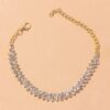 Wholesale Cross-Border Women's Simple and Fashionable Gold and Silver Personalized Shiny Diamond-Shaped Beach Anklets Versatile Foot Accessories