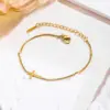 304 Stainless Steel Cross PVD Coated 18K Gold Plated IG Style Fairy Style Casual Box Chain Lobster Trigger Clasp Closure Gold Bracelets