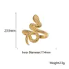 Wholesale Retro Snake Stainless Steel Open Ring 1 Piece