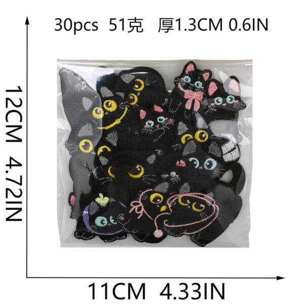 oly-a3761c3d649326dc9cfa532278847e91 Wholesale Black Cat Series Embroidered Applique