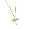 Wholesale PVD Coated Real Gold Plated Dragonfly Titanium Steel Classic Style Waterproof Non Tarnish Titanium Steel Pendant Necklace