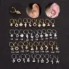316L Stainless Steel Copper Ear Cartilage Rings & Studs Heart Waterproof Non Tarnish Surgical Steel