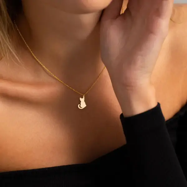 Wholesale Jewelry Sweet Simple Style Cat Butterfly Airplane 304 Stainless Steel 18K Gold Plated Plating Pendant Necklace
