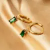 Wholesale Real Gold Plated Geometric 316L Stainless Steel Retro Waterproof Non Tarnish Surgical Steel Dangling Earrings