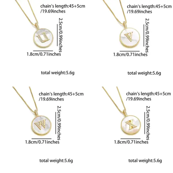 Wholesale Copper 18K Gold Plated Simple Style Classic Style Inlay Letter Letter Shell Zircon Pendant Necklace