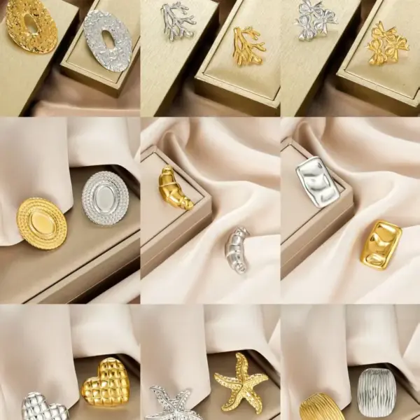 Wholesale Fashion Irregular 304 Stainless Steel Earrings For Women Unique Design High-End Sensual Non-Mainstream Ear Accessories Vacuum Plating