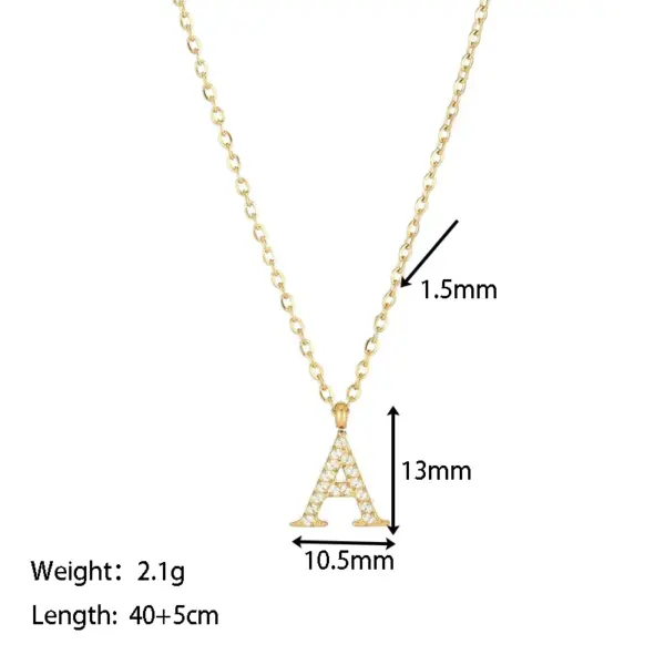 Wholesale Ion Plating (IP) 16K Gold Platinum Real Gold Plated Letter 304 Stainless Steel Simple Style Waterproof Non Tarnish 304 Stainless Steel Pendant Necklace
