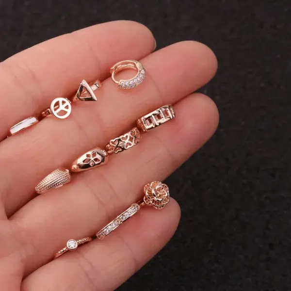 Ear Cartilage Rings & Studs Heart Copper Inlaid Zircon