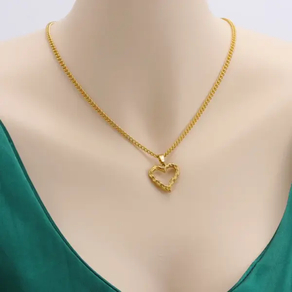 Wholesale Fashion Heart Shape Stainless Steel Plating Pendant Necklace 1 Piece
