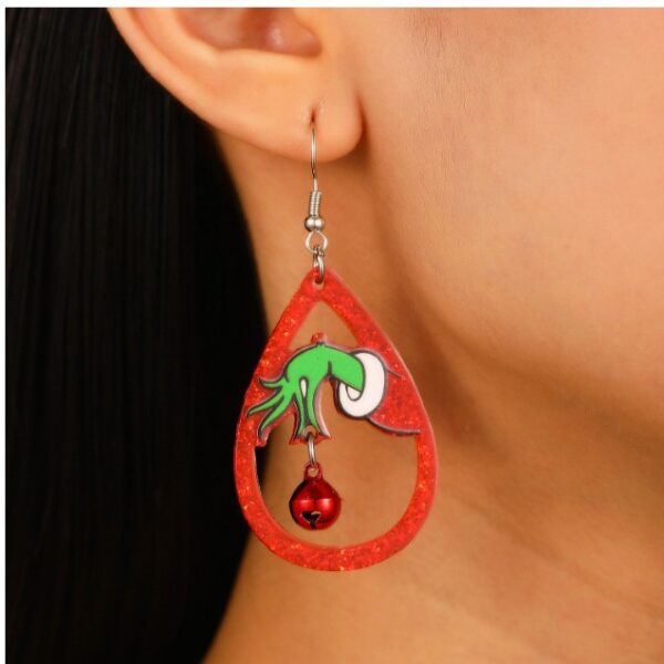 Wholesale Cartoon Santa Claus teardrop-shaped acrylic earrings OLY Exclusive