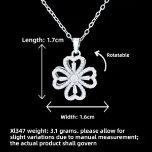 XL347 Four-leaf Clover Necklace / Silver