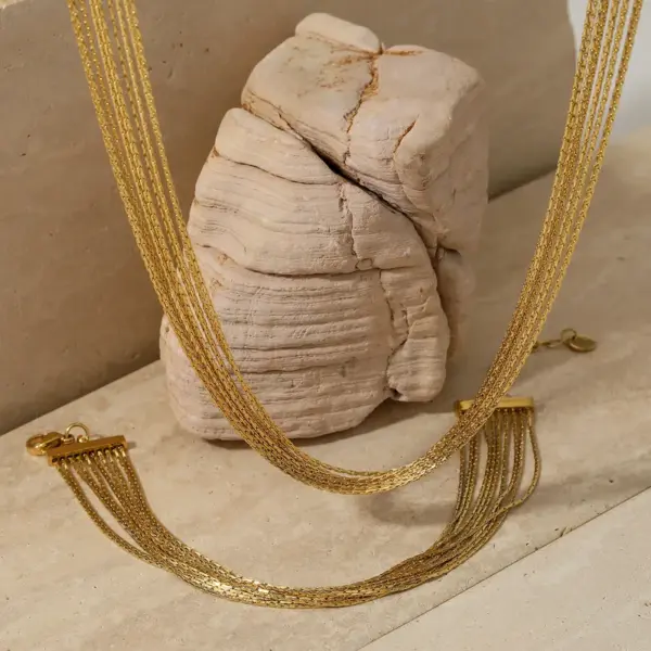 PVD Coated Real Gold Plated 18K Gold White Gold Plated Solid Color 304 Stainless Steel Vacation Modern Style Waterproof Non Tarnish Jewelry Set