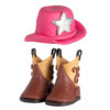 Wholesale 3 PCS/Set Western Denim Hat Boots Soft Pottery Decorations Cake Ornaments