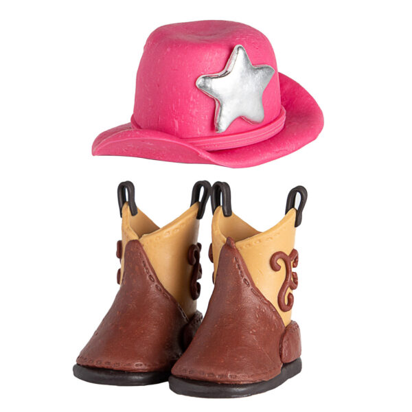 Wholesale 3 PCS/Set Western Denim Hat Boots Soft Pottery Decorations Cake Ornaments