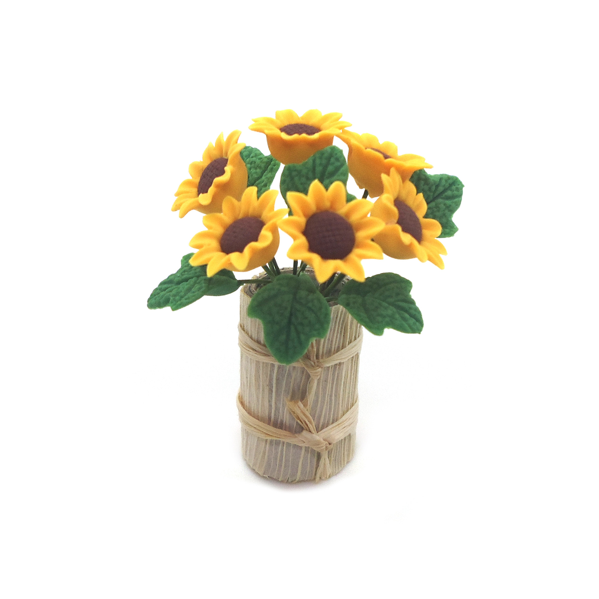 Wholesale 1:12 dollhouse aessories dollhouse simulation mini clay flower craft t suower flower 6 models