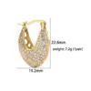 Wholesale 1 Pair Elegant Luxurious Shiny V Shape Plating Hollow Out Inlay Copper Zircon 18k Gold Plated Earrings