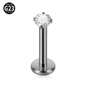 White and round Zircon (2.5mm) / 1.2x8mm