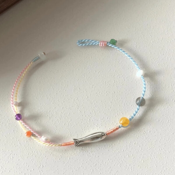 Wholesale "Small Ornament" Niche Design Small Fish Woven Rope Bracelet New Chinese Ethnic Style Simple All-match Bracelet for Girlfriends