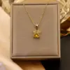 Wholesale Ion Plating (IP) 18K Gold Plated Paw Print 304 Stainless Steel Vintage Style Shiny IG Style Waterproof Non Tarnish 304 Stainless Steel Pendant Necklace