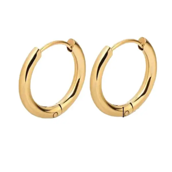 Fashion Titanium Steel Geometric Pattern Hoop Earrings For Women, Non-Fading Simple Design Ear Jewelry, Basic Ear Clips