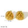 PVD Coated Real Gold Plated 18K Gold Geometric Solid Color 304 Stainless Steel Exaggerated IG Style Waterproof Non Tarnish Ear Studs