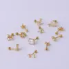 Copper Artificial Gemstones Ear Cartilage Rings & Studs Geometric Waterproof Non Tarnish Surgical Steel