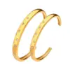 Wholesale Vacuum Plating Real Gold Plated 18K Gold C Shape 304 Stainless Steel Fashion Waterproof Non Tarnish Bangle