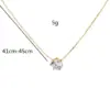 Wholesale Jewelry Elegant Wedding Simple Style Geometric Titanium Steel Zircon Inlay Pendant Necklace