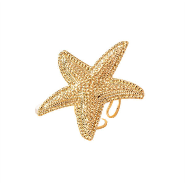 Wholesale 2024 Europe and the United States cross-border summer ocean wind vacation wind starfish ring temperament Joker jewelry daily holiday wear