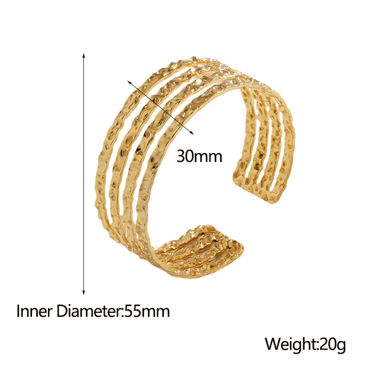 Wholesale Fashion C Shape 304 Stainless Steel 18K Gold Plated Stainless Steel Bracelets In Bulk