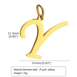 Gold (Single Pendant without Chain) / Letter Y