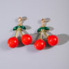 Wholesale Europe and the United States cross-border sweet fashion acrylic personality cute red cherry temperament Joker Valentine's Day gift earrings