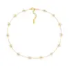 Wholesale Jewelry Elegant Cute Handmade Geometric Flower 304 Stainless Steel 18K Gold Plated Plating Cable Chain Bracelets Anklet Waist Chain