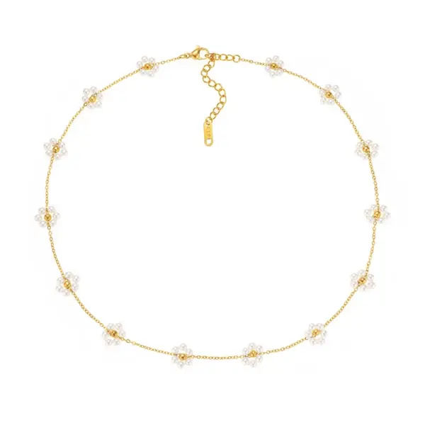 Wholesale Jewelry Elegant Cute Handmade Geometric Flower 304 Stainless Steel 18K Gold Plated Plating Cable Chain Bracelets Anklet Waist Chain