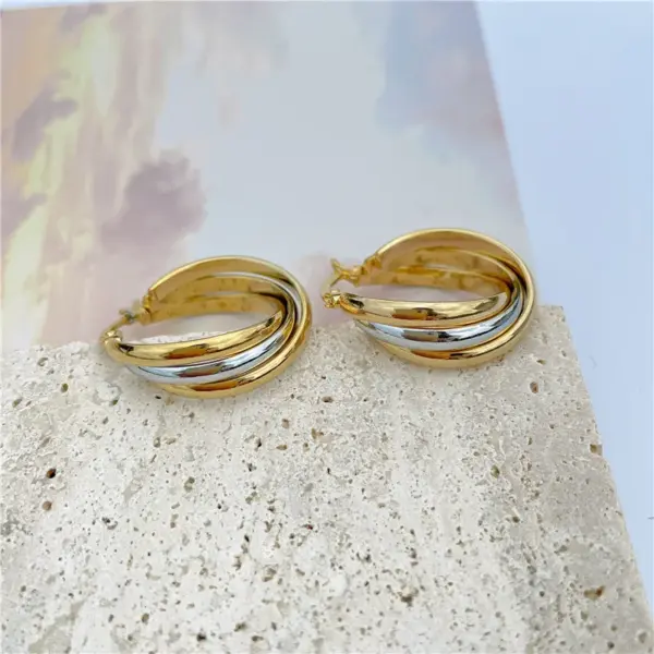 Wholesale Simple Style Geometric Circle Stainless Steel Round Ellipse Earrings