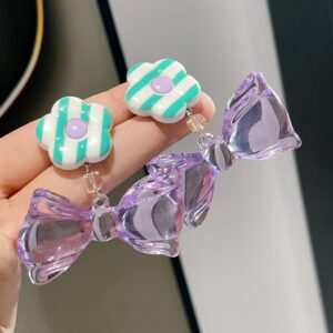 Wholesale Girls' colorful transparent crystal ear clips