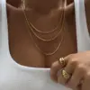 Wholesale Jewelry Casual Simple Style Solid Color 304 Stainless Steel 18K Gold Plated Plating Stainless Steel Necklaces