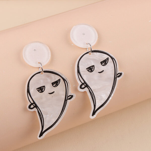 Wholesale European and American Halloween Earrings Pumpkin Ghost Diablo Skull Rack Acrylic Earrings Exaggerated Earrings Ear Accessories for Women
