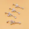 Fashion Butterfly Stainless Steel Inlay Zircon Belly Ring 1 Piece