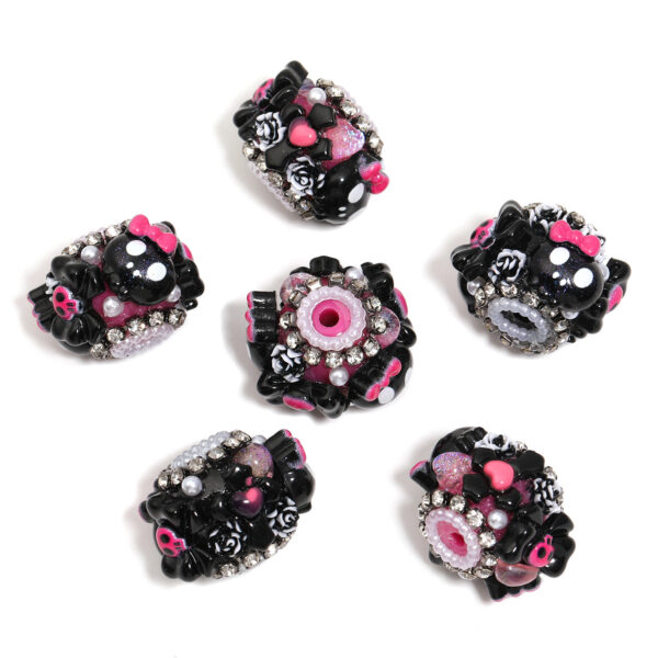 Wholesale Black diamond studded bead