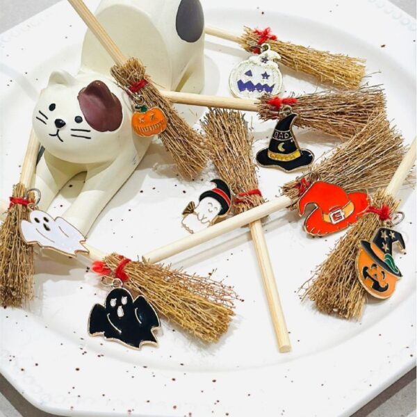 Wholesale Mini witch broom Halloween Christmas pendant car ornament