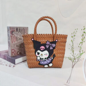 Brown hand basket plus sanrio