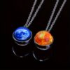 Wholesale 1pc solar system pendant necklace, glass ball pendant necklace, fashion jewelry aessories for men and women gifts