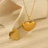 Wholesale Jewelry French Style Letter Heart Shape 304 Stainless Steel 18K Gold Plated Plating Locket Necklace