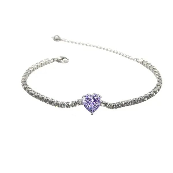 Wholesale Colorful Heart Shape Dragon Gem Rhinestone Copper Fashion Bracelets